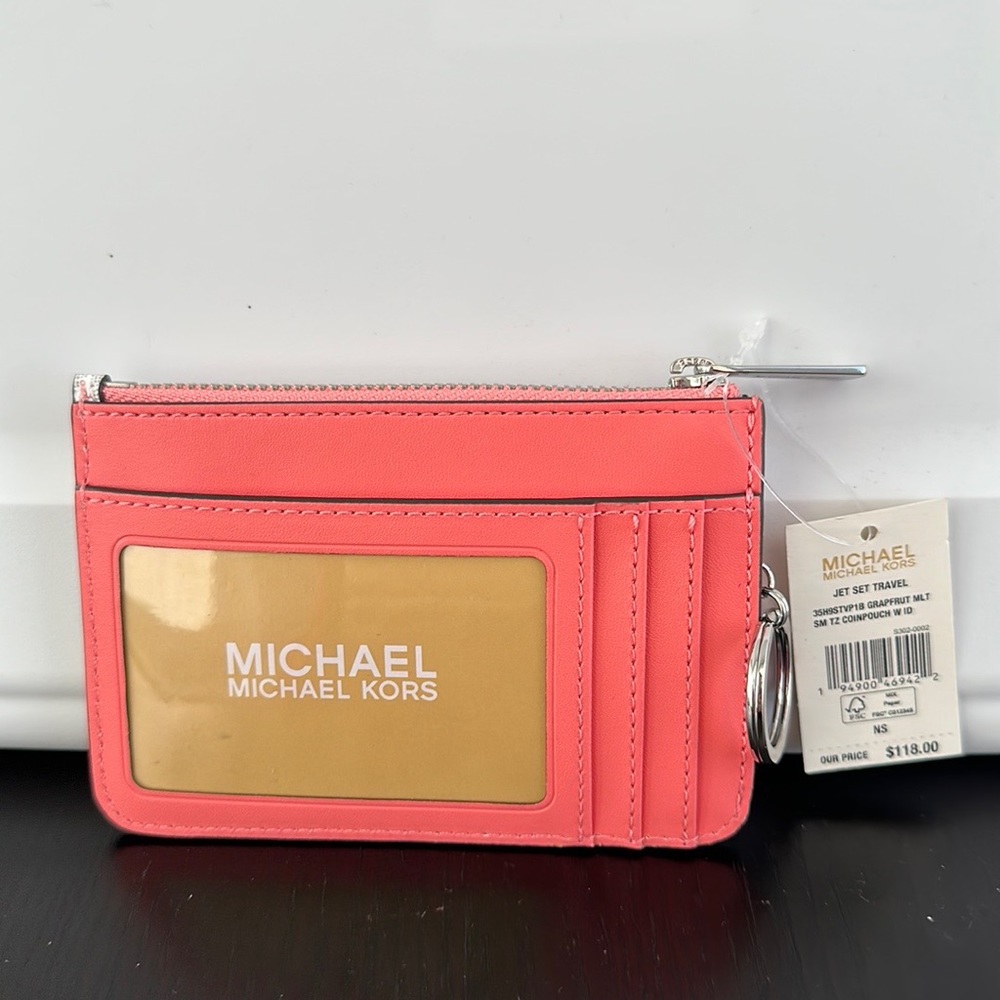 Michael Kors Jet set travel coin pouch ID key zip - Picture 6 of 8